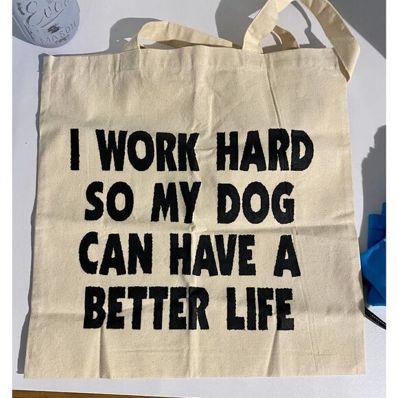 Doggie Apparel-- Two Blue Graphic T-Shirts for Dogs and Graphic Tote Set - Picture 1 of 10